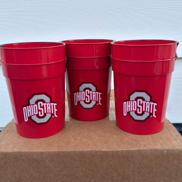 OHIO STATE BUCKEYES 3 Sets of Tumbler Party -Tailgate Cups "VALUE SALE" 25oz - Picture 1 of 5